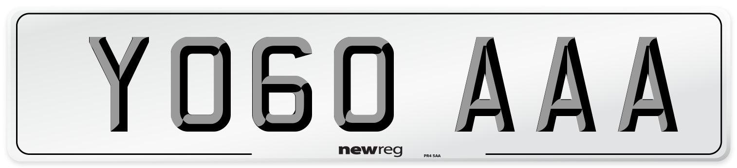 YO60 AAA Number Plate from New Reg